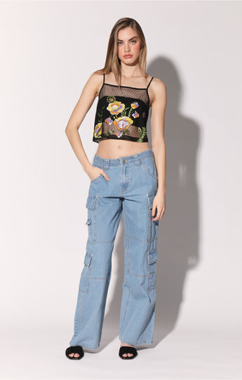 Paulina Top, Garden Embroidery