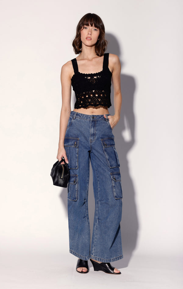 Beverly Tank Top, Dot Crochet Black (Pre Spring 2026)