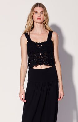 Beverly Tank Top, Dot Crochet Black