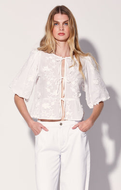 Mariana Top, Clematis Embroidery