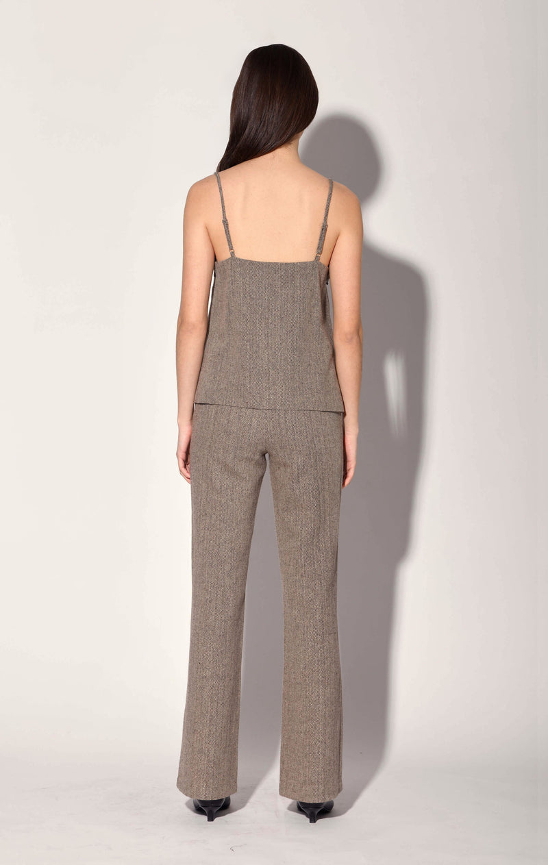 Sabine Top, Brown Herringbone