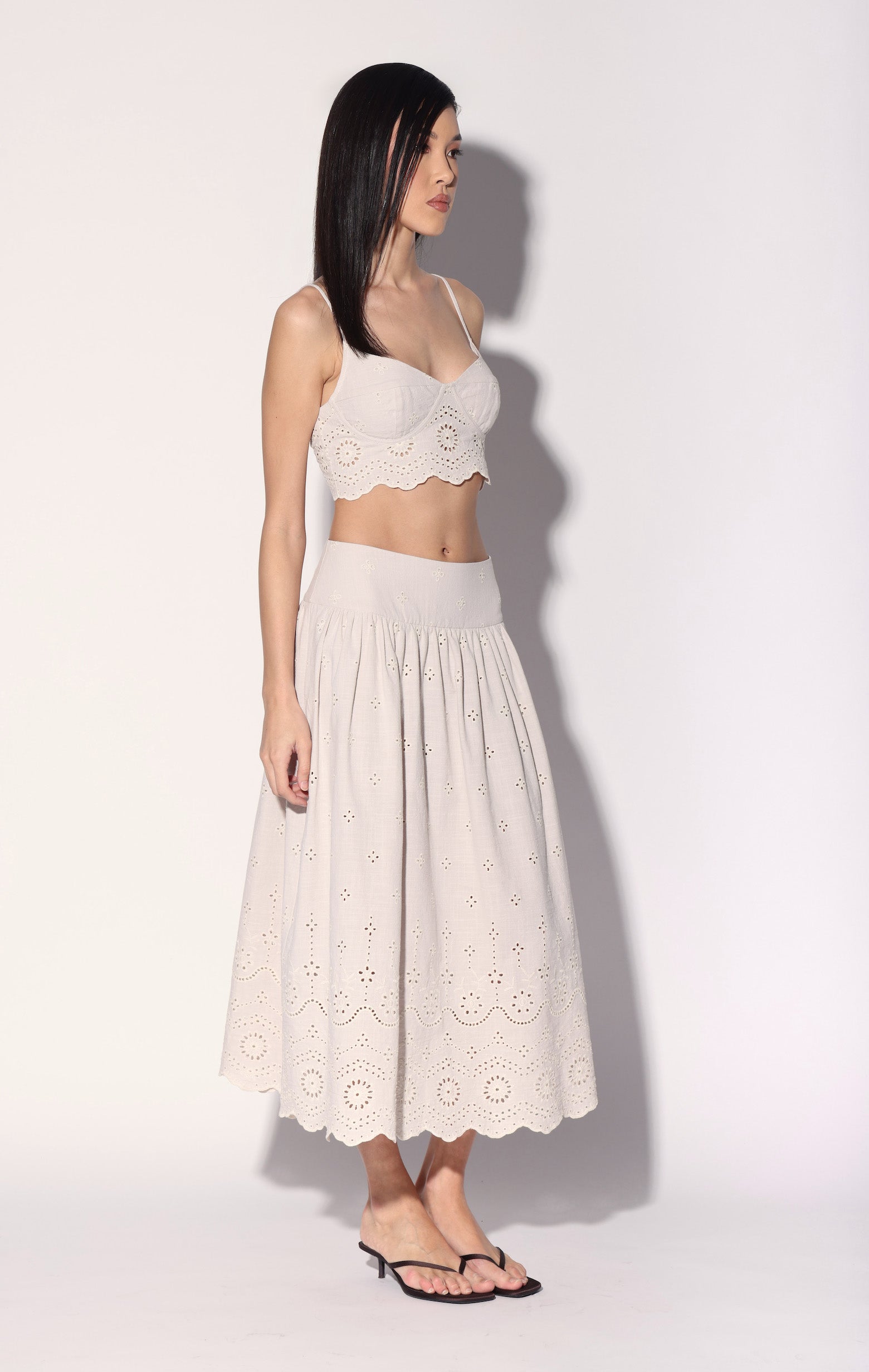 Cara Top, Oatmeal Eyelet