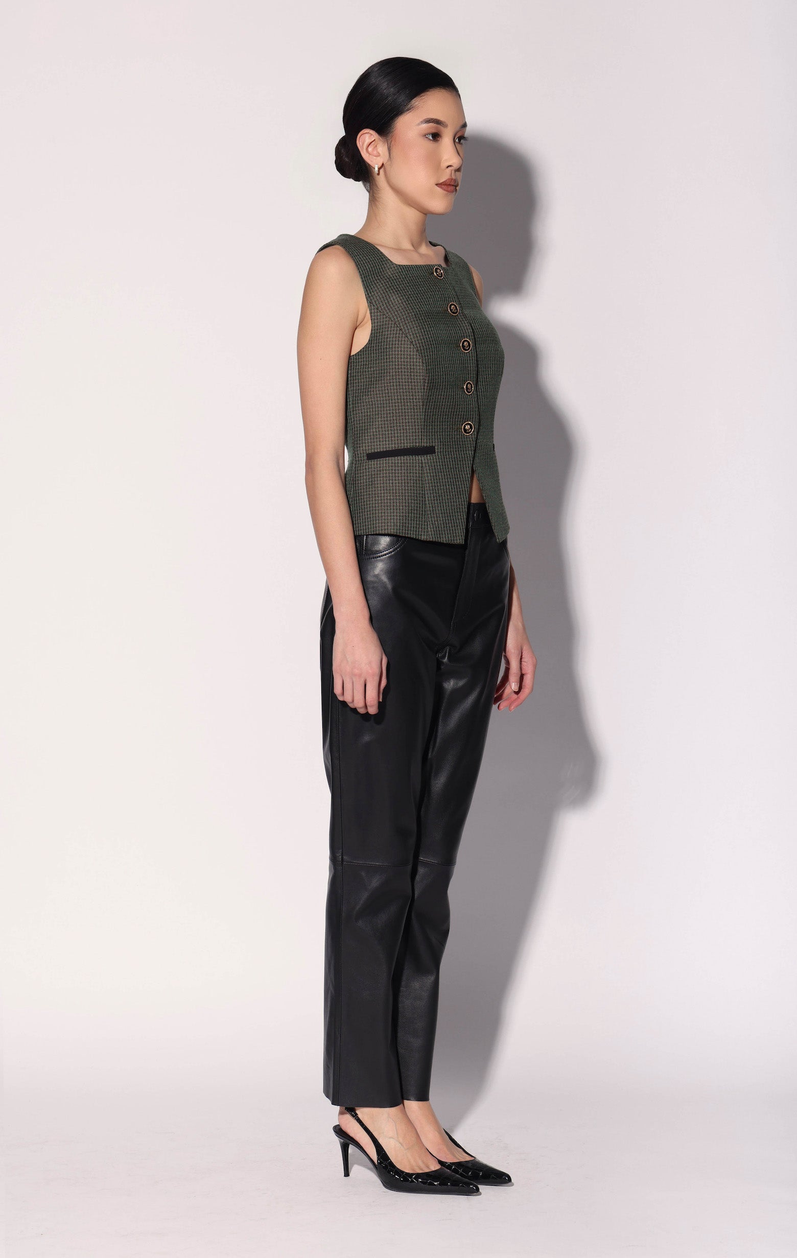 Maurene Top, Mini Clover Check