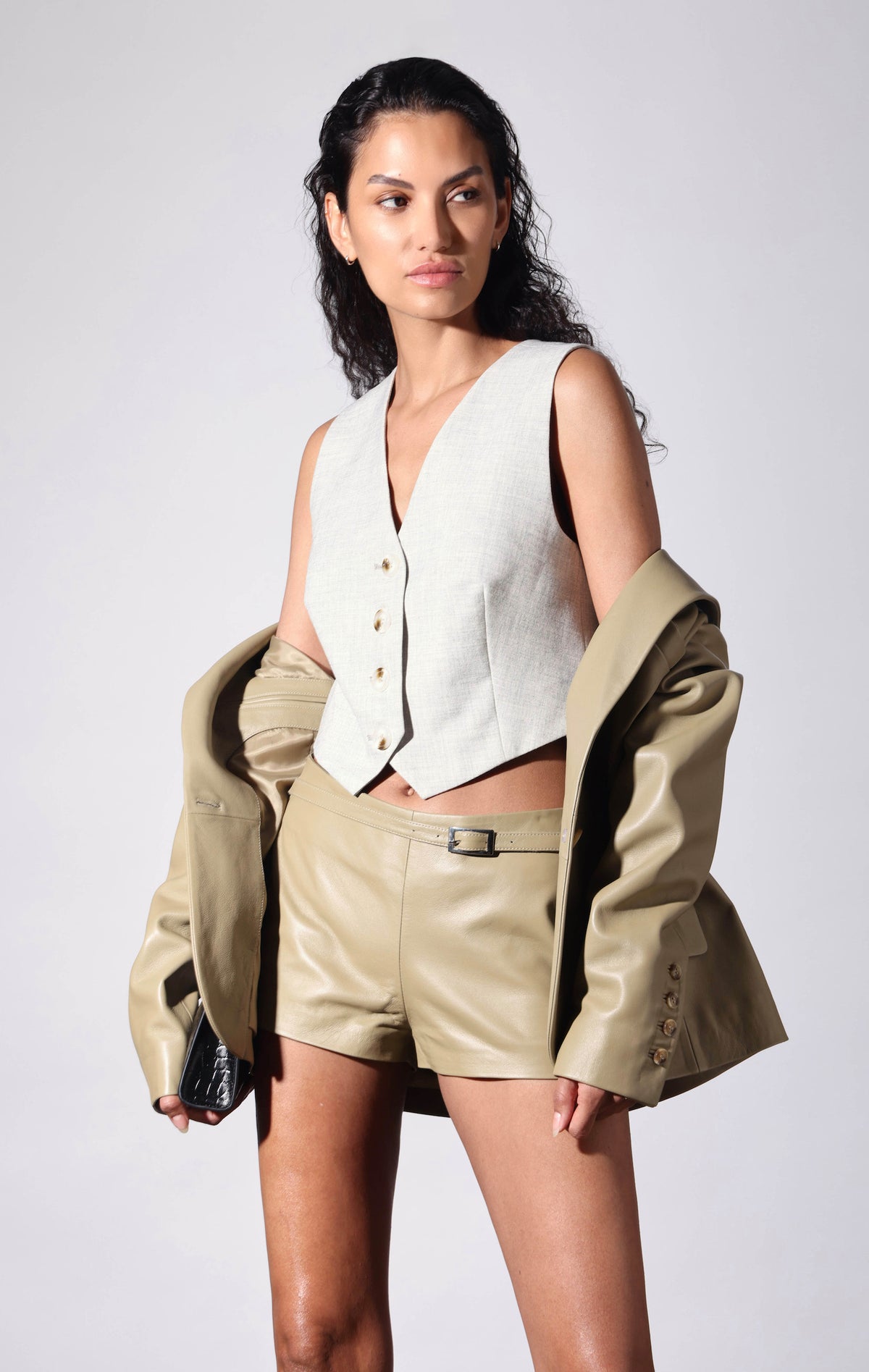 Brady Vest, Ivory Marine Melange