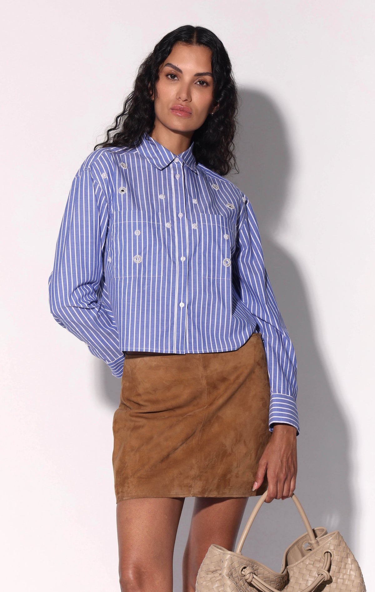Caleb Top, Blue and White Stripe