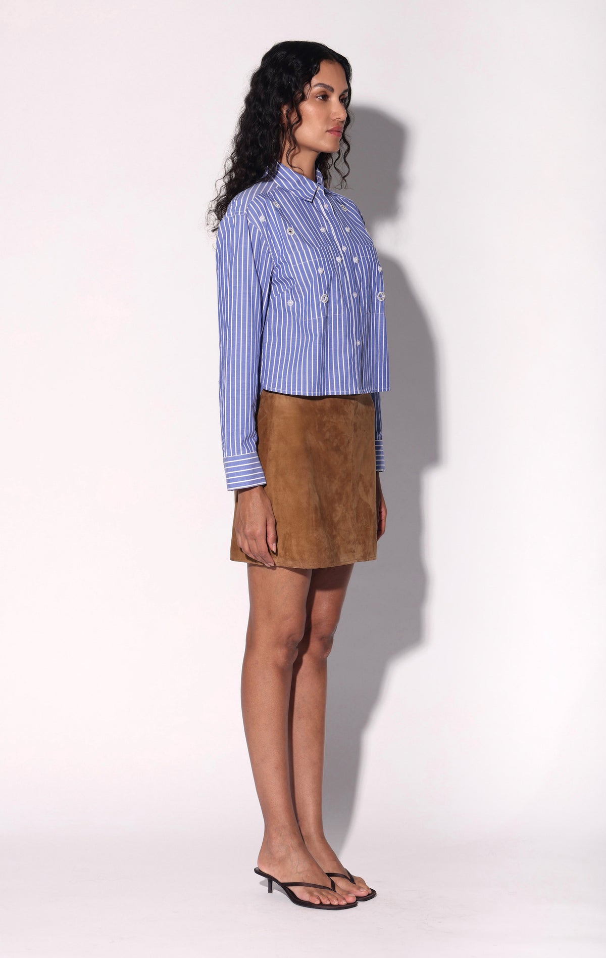 Caleb Top, Blue and White Stripe