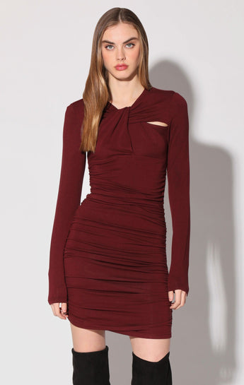 Calista Dress, Burgundy