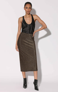 Erica Skirt, Shimmer Knit Gold