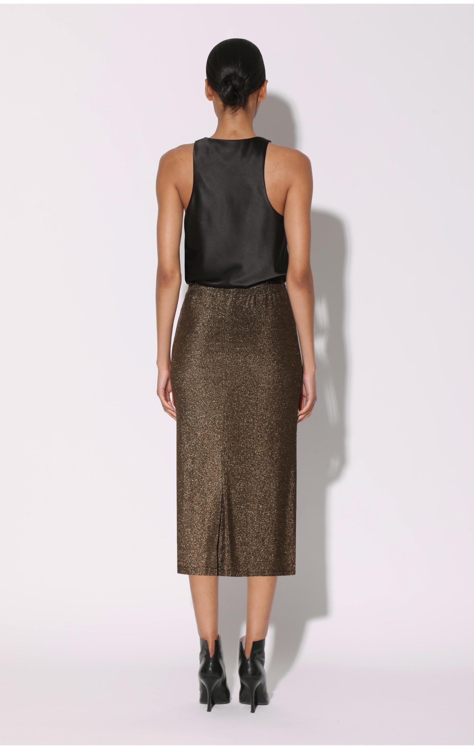 Erica Skirt, Shimmer Knit Gold