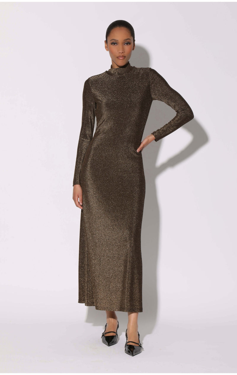 Ella Dress, Shimmer Knit Gold