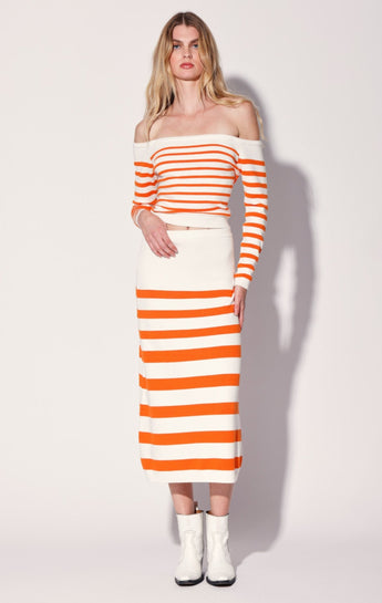 Lidia Skirt, Orange Cruise Stripe