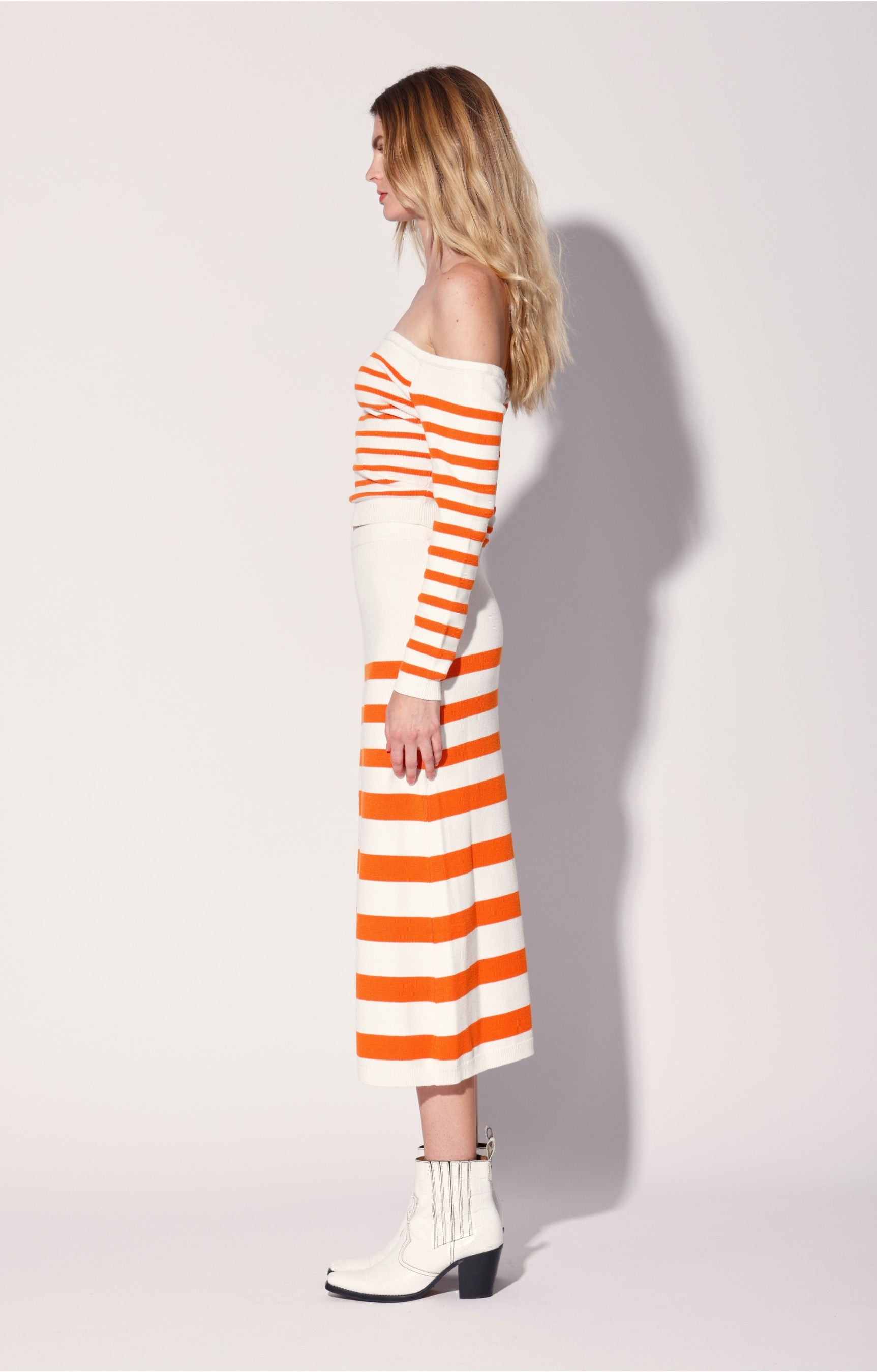 Lidia Skirt, Orange Cruise Stripe
