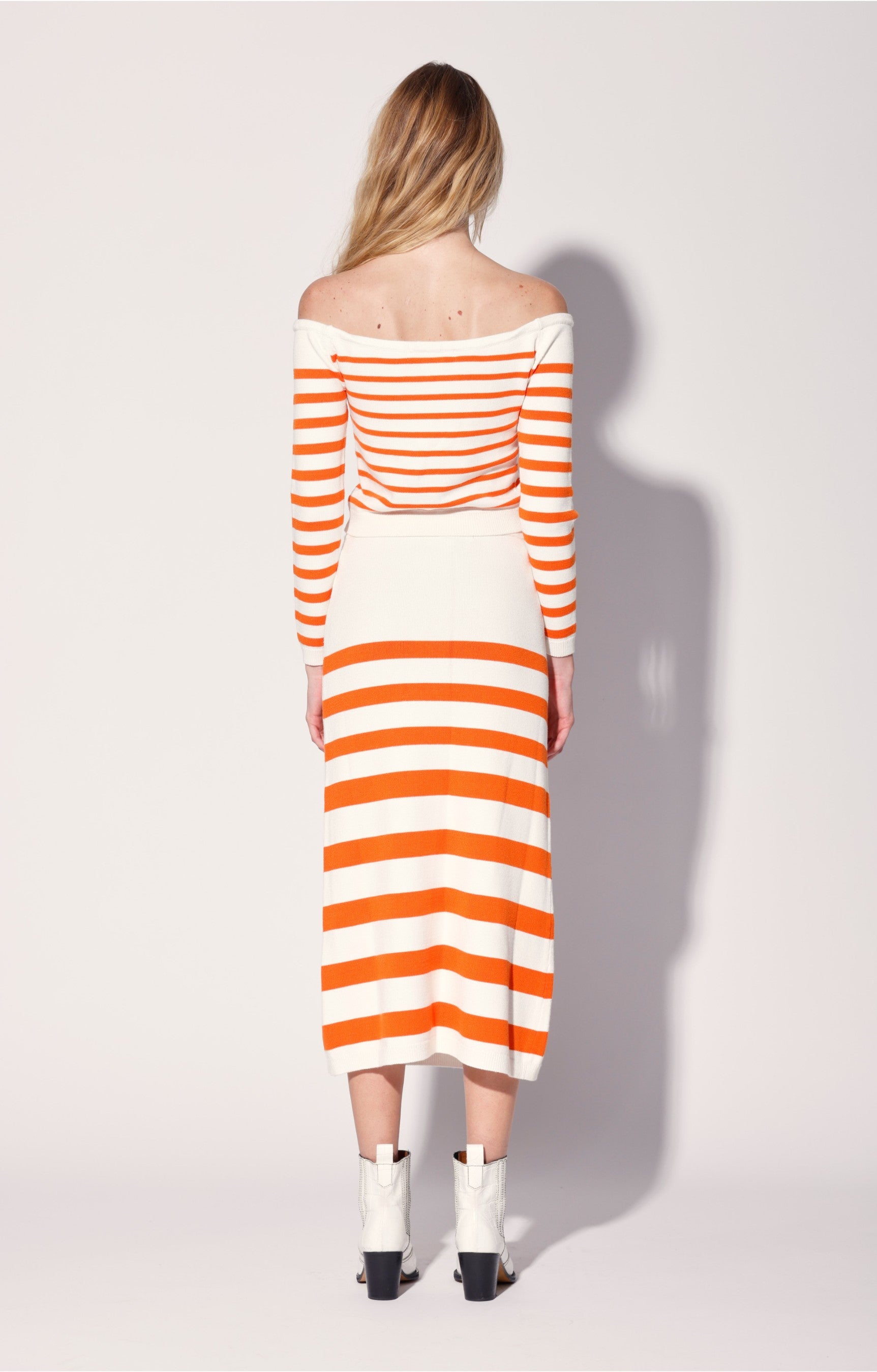 Lidia Skirt, Orange Cruise Stripe