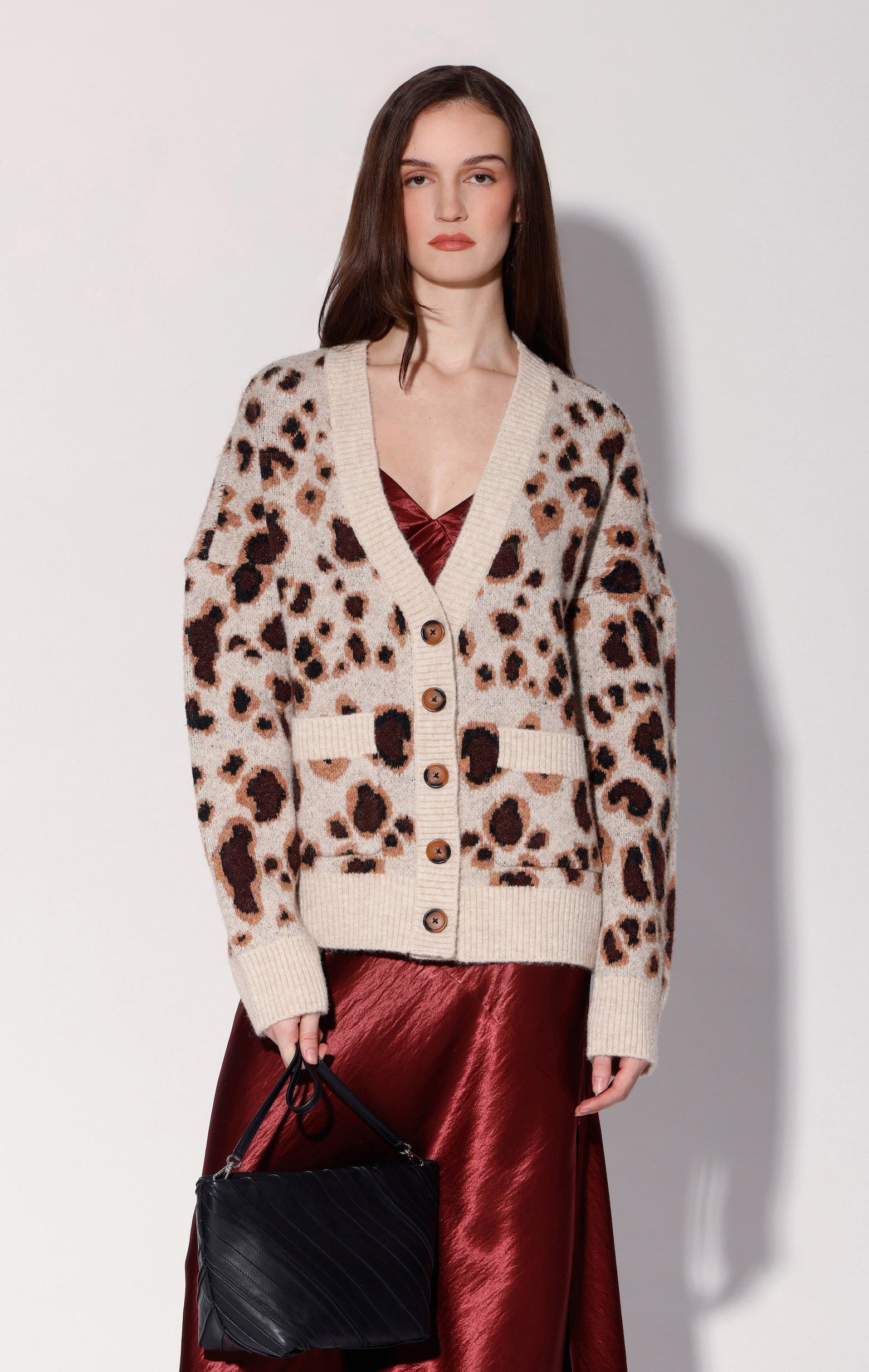Abigail Cardigan, Leopard Sweater Knit