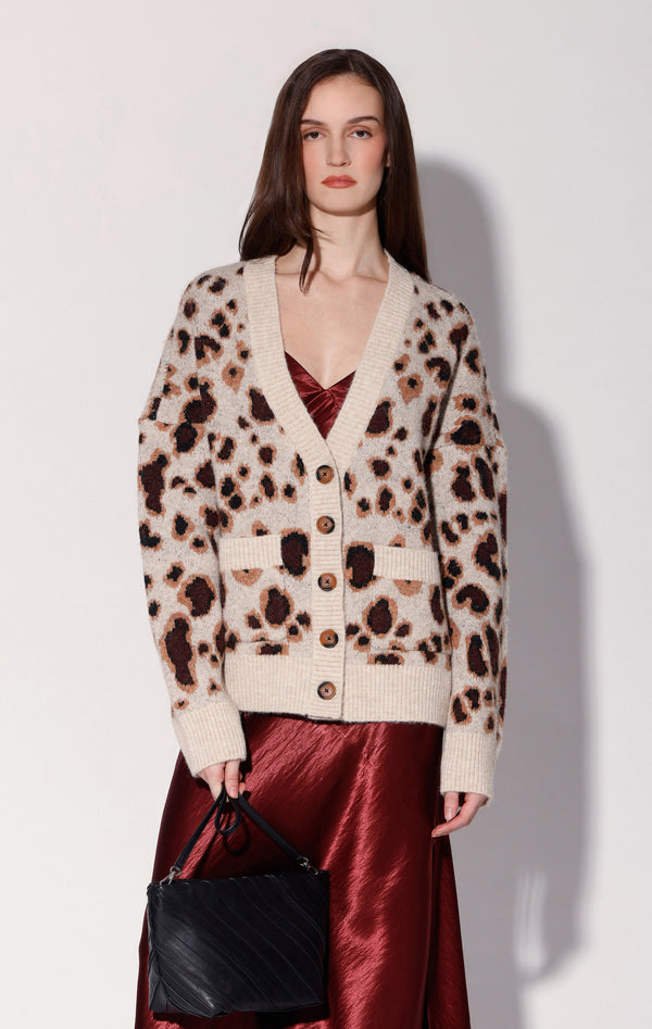 Abigail Cardigan, Leopard Sweater Knit