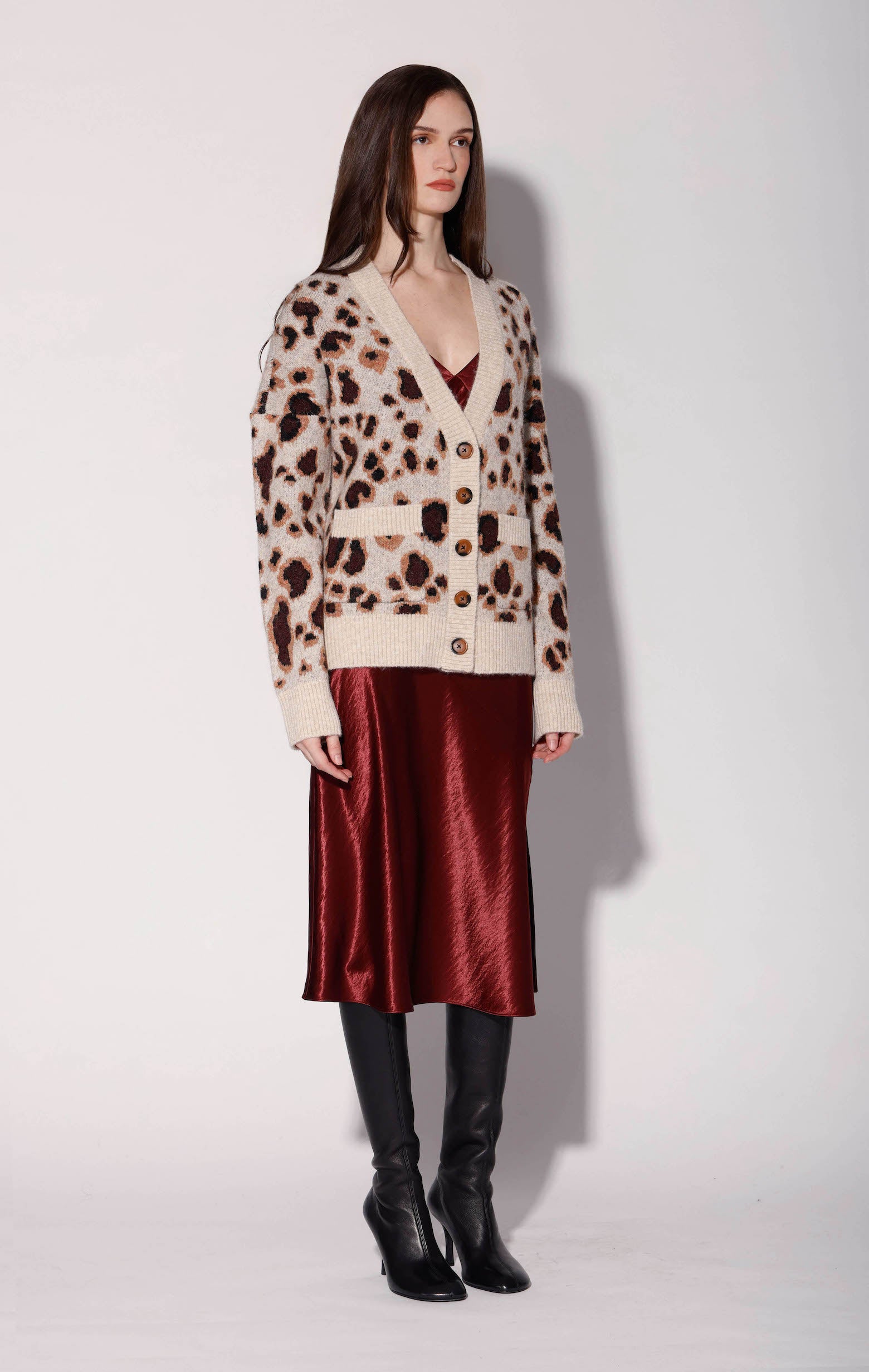 Abigail Cardigan, Leopard Sweater Knit