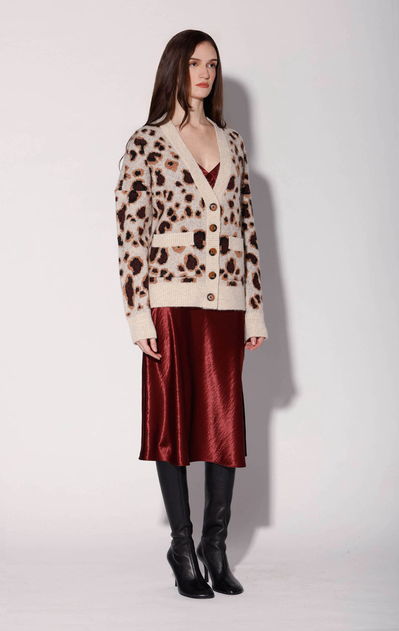 Abigail Cardigan, Leopard Sweater Knit