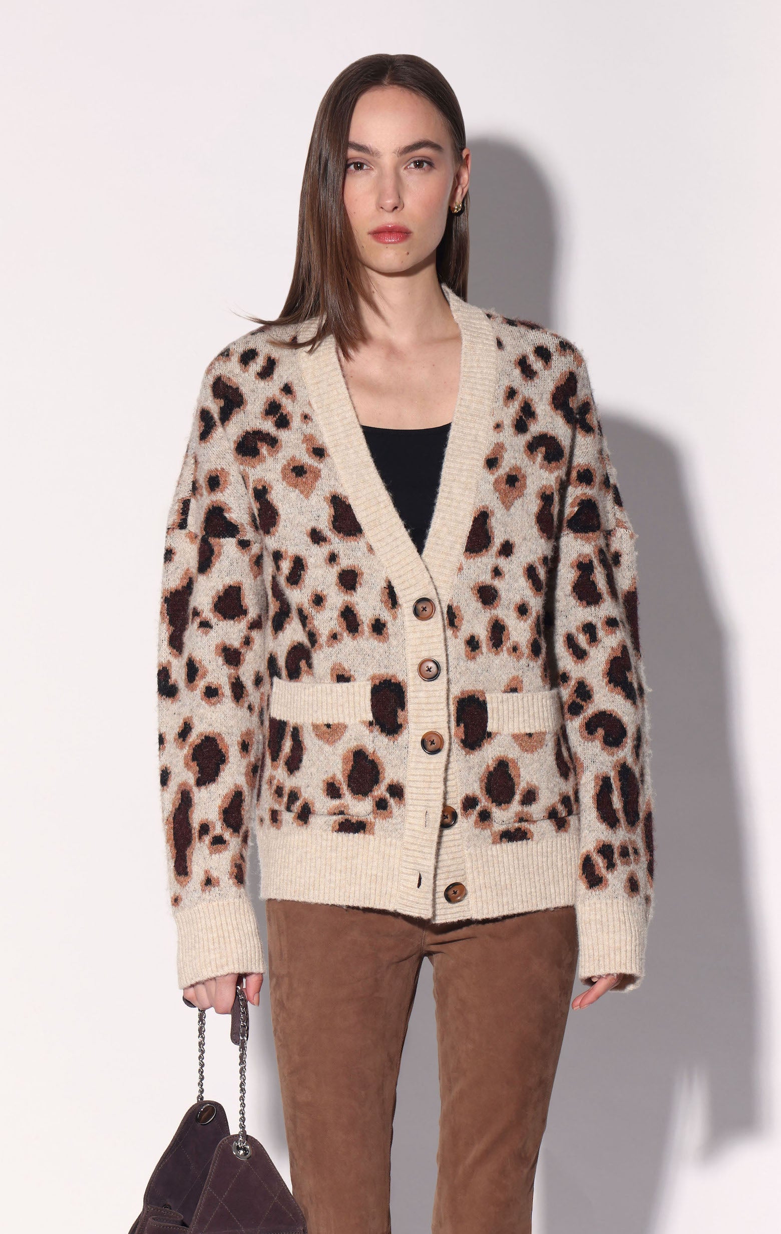 Abigail Cardigan, Leopard Sweater Knit