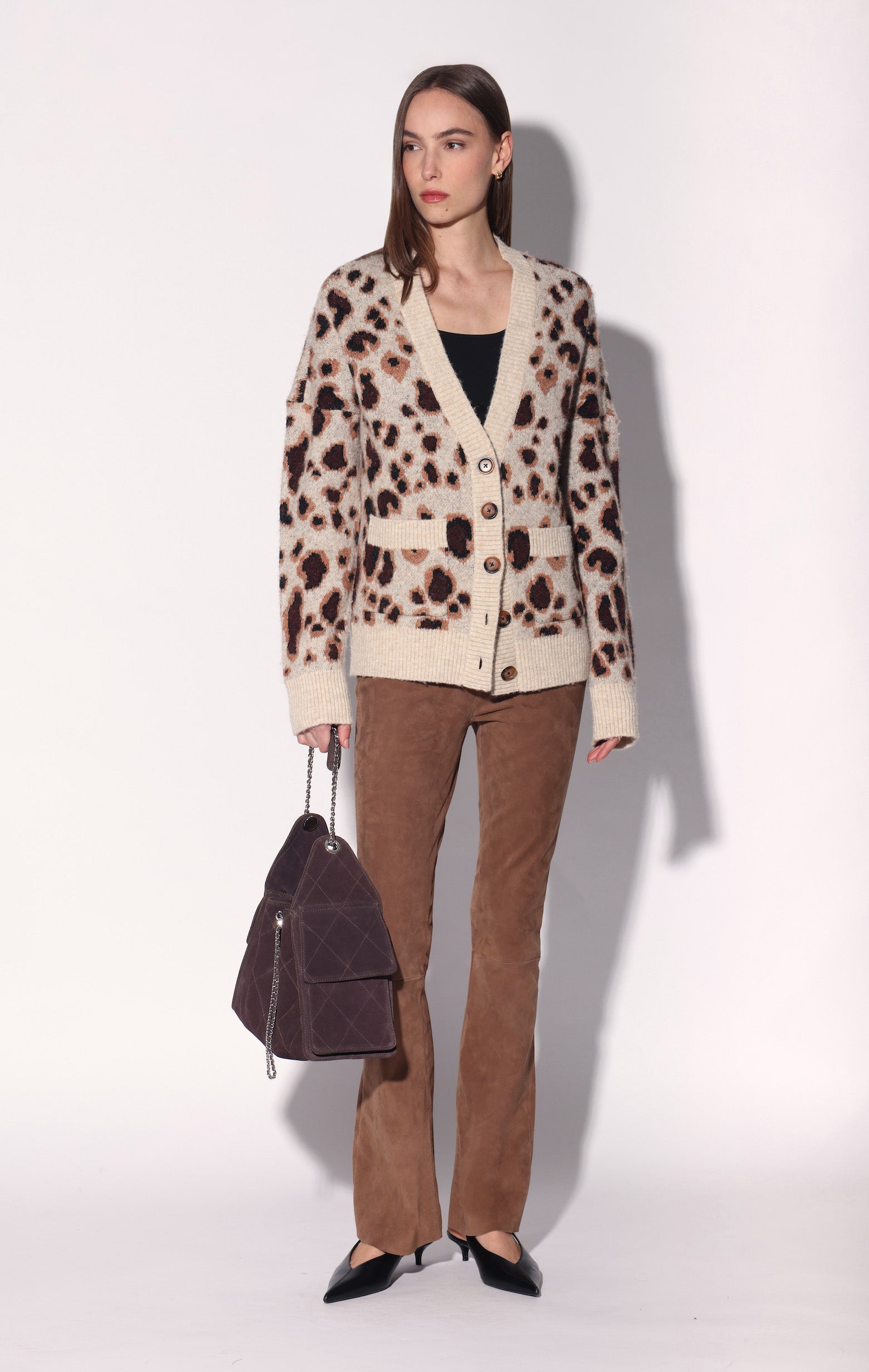 Abigail Cardigan, Leopard Sweater Knit