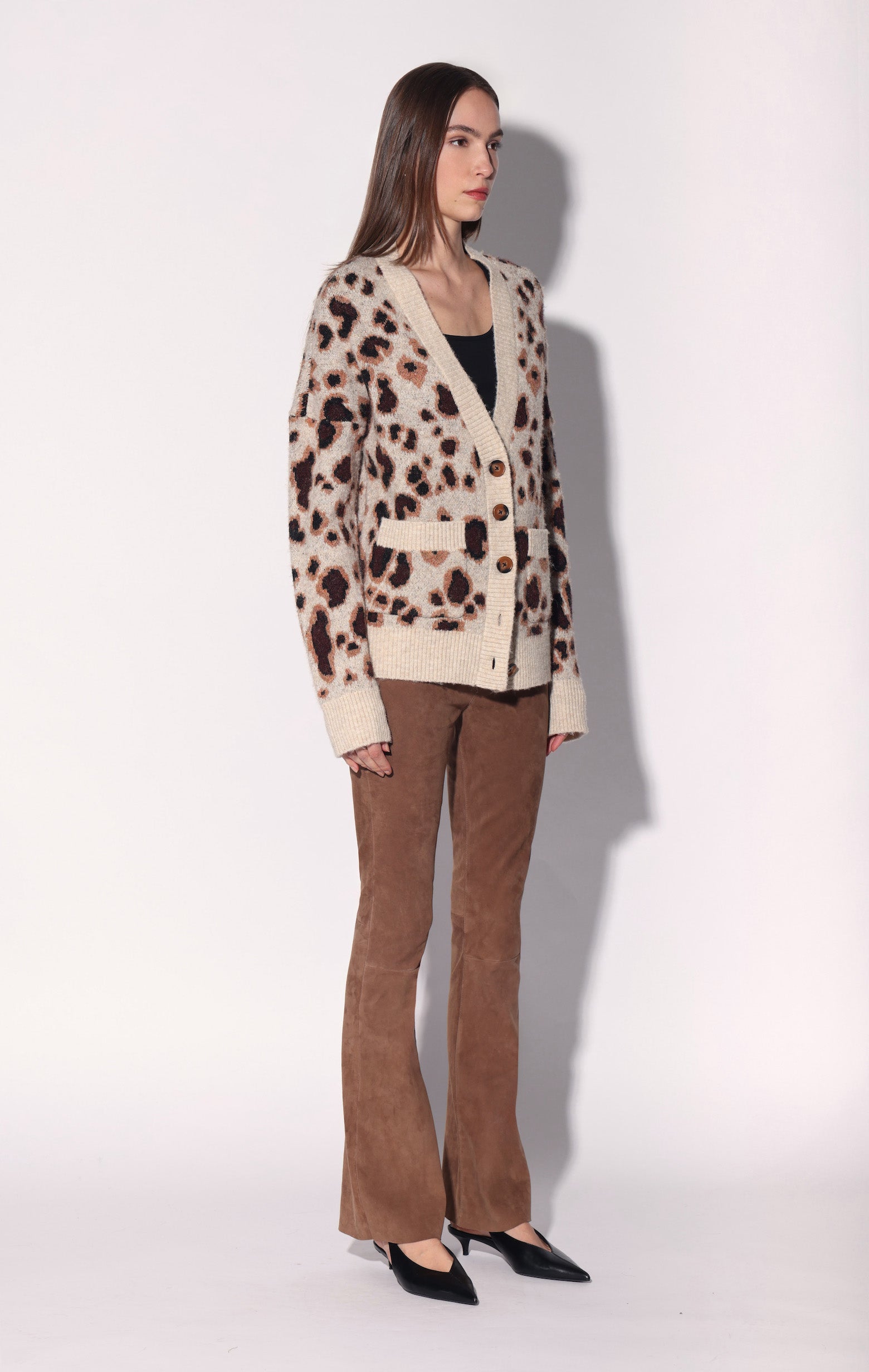 Abigail Cardigan, Leopard Sweater Knit