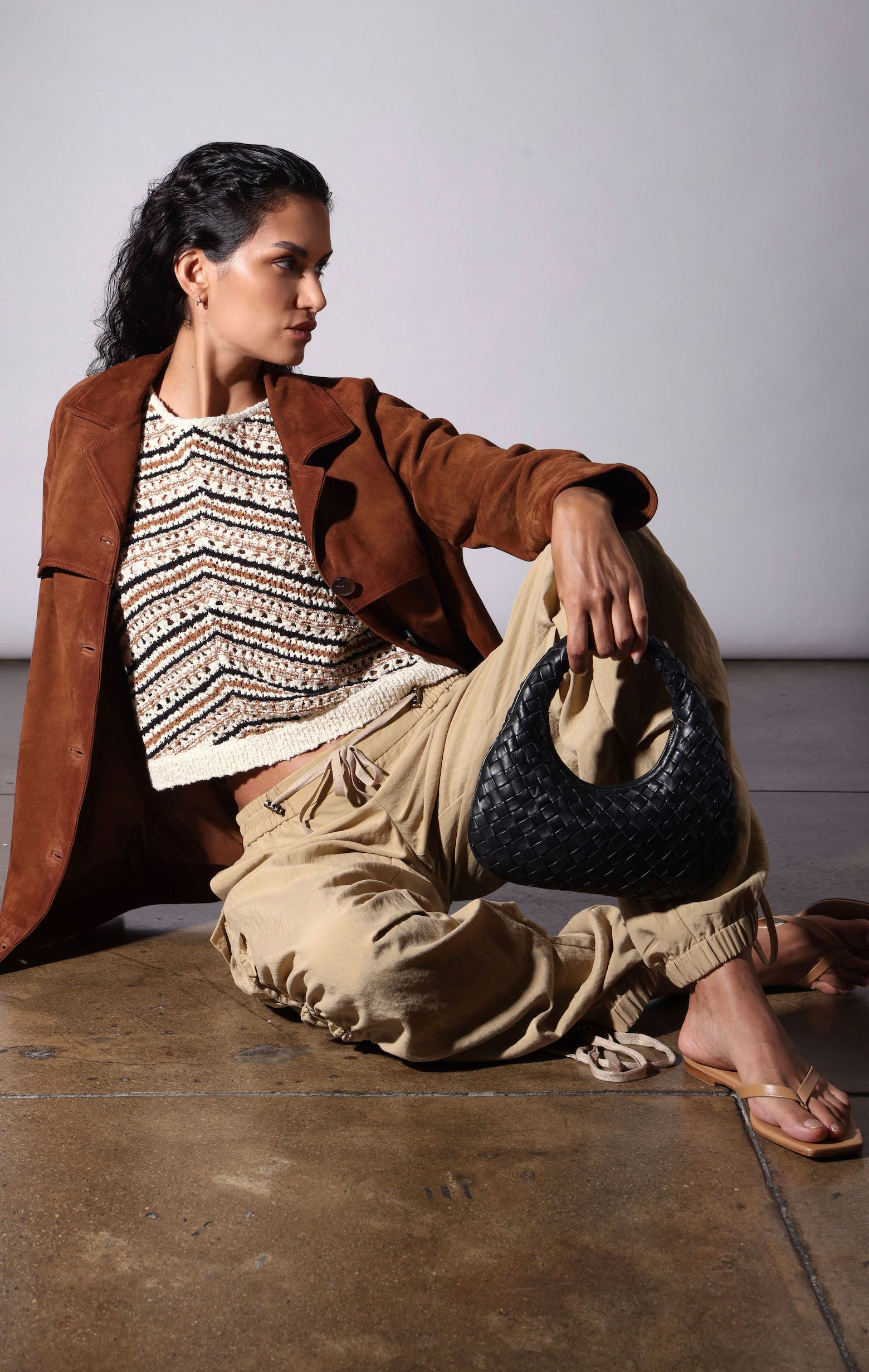 Deandra Top, Cream Brown Black