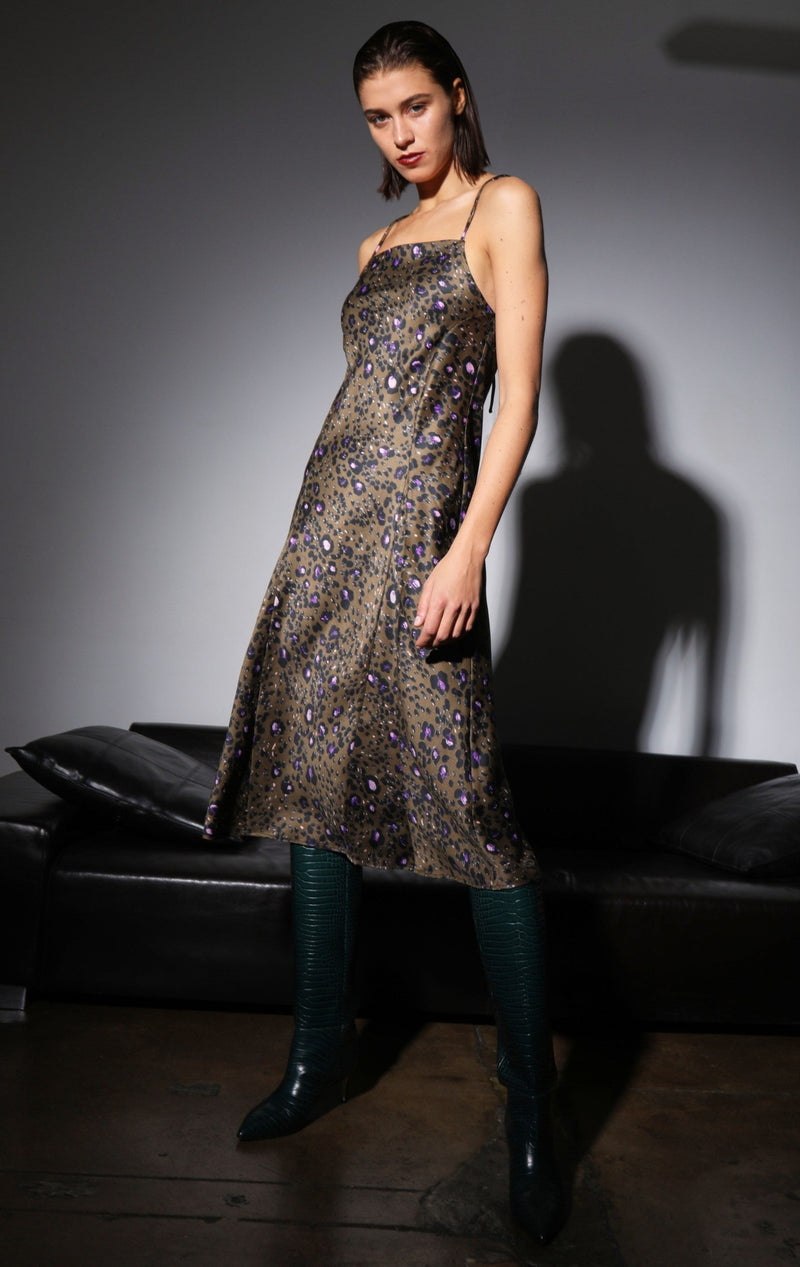 Darianne Dress, Olive Leopard