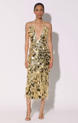 Adriana Dress, Gold Starlet Sequin