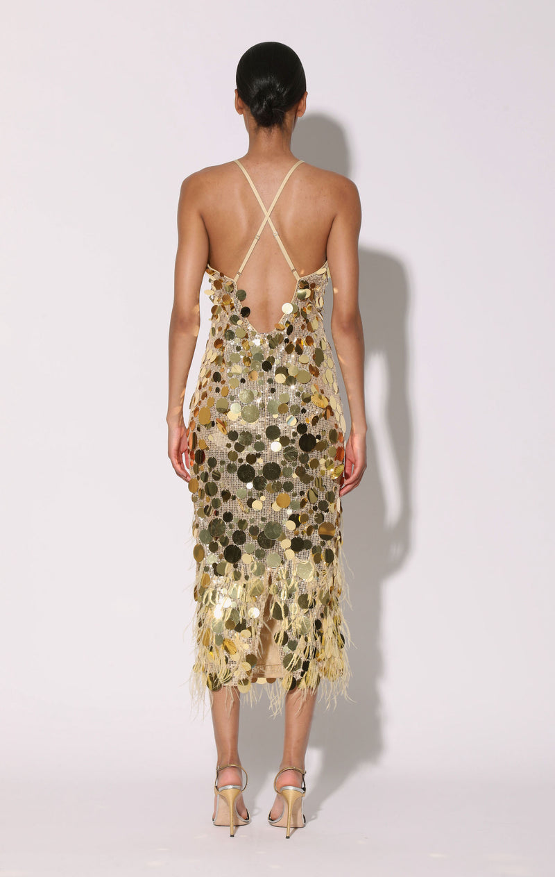 Adriana Dress, Gold Starlet Sequin