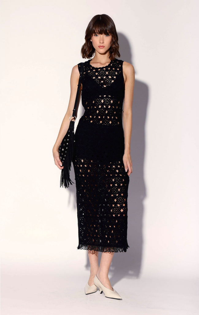 white christmas dresses Brianna Dress, Dot Crochet Black