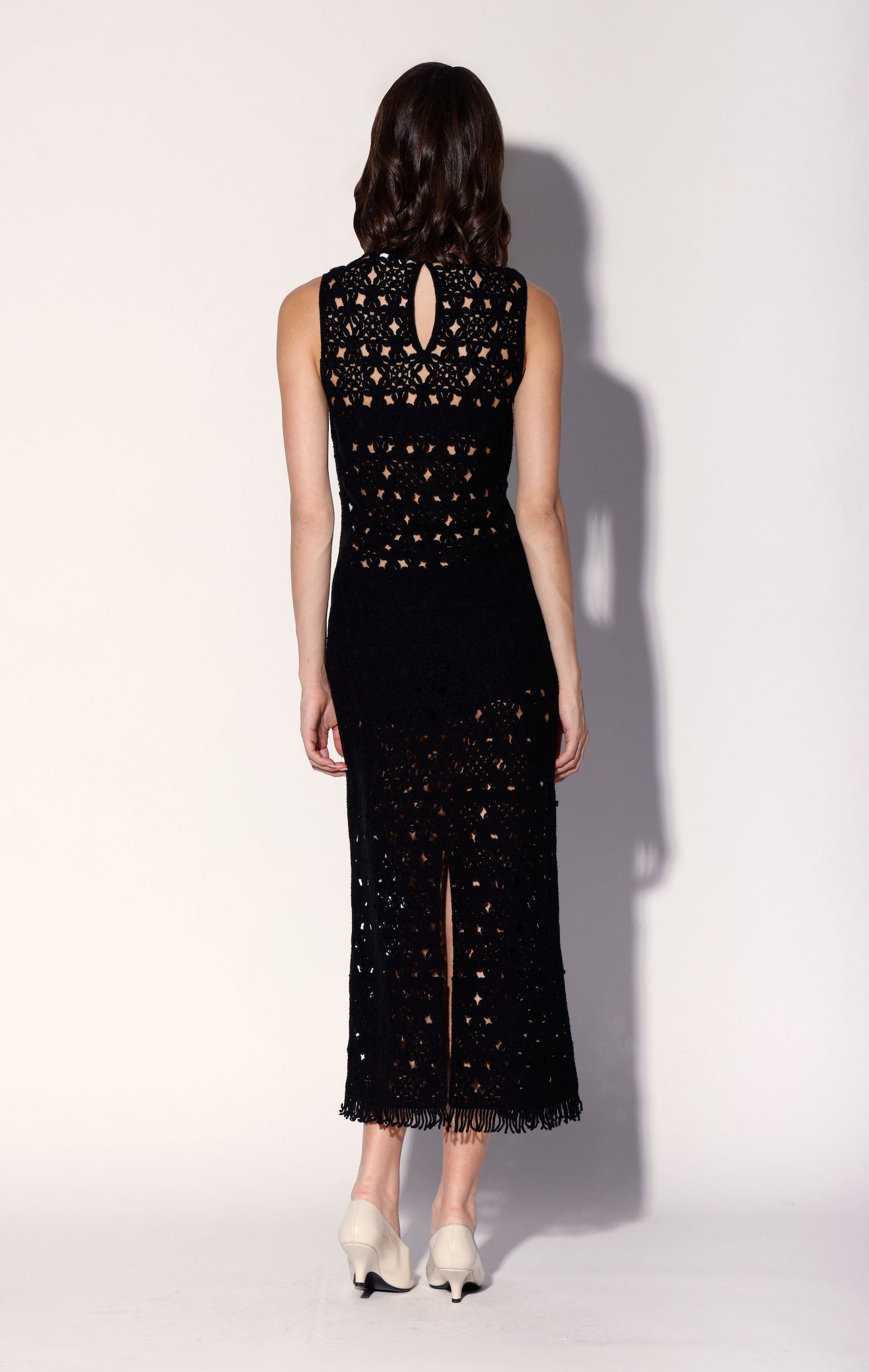 Brianna Dress, Dot Crochet Black