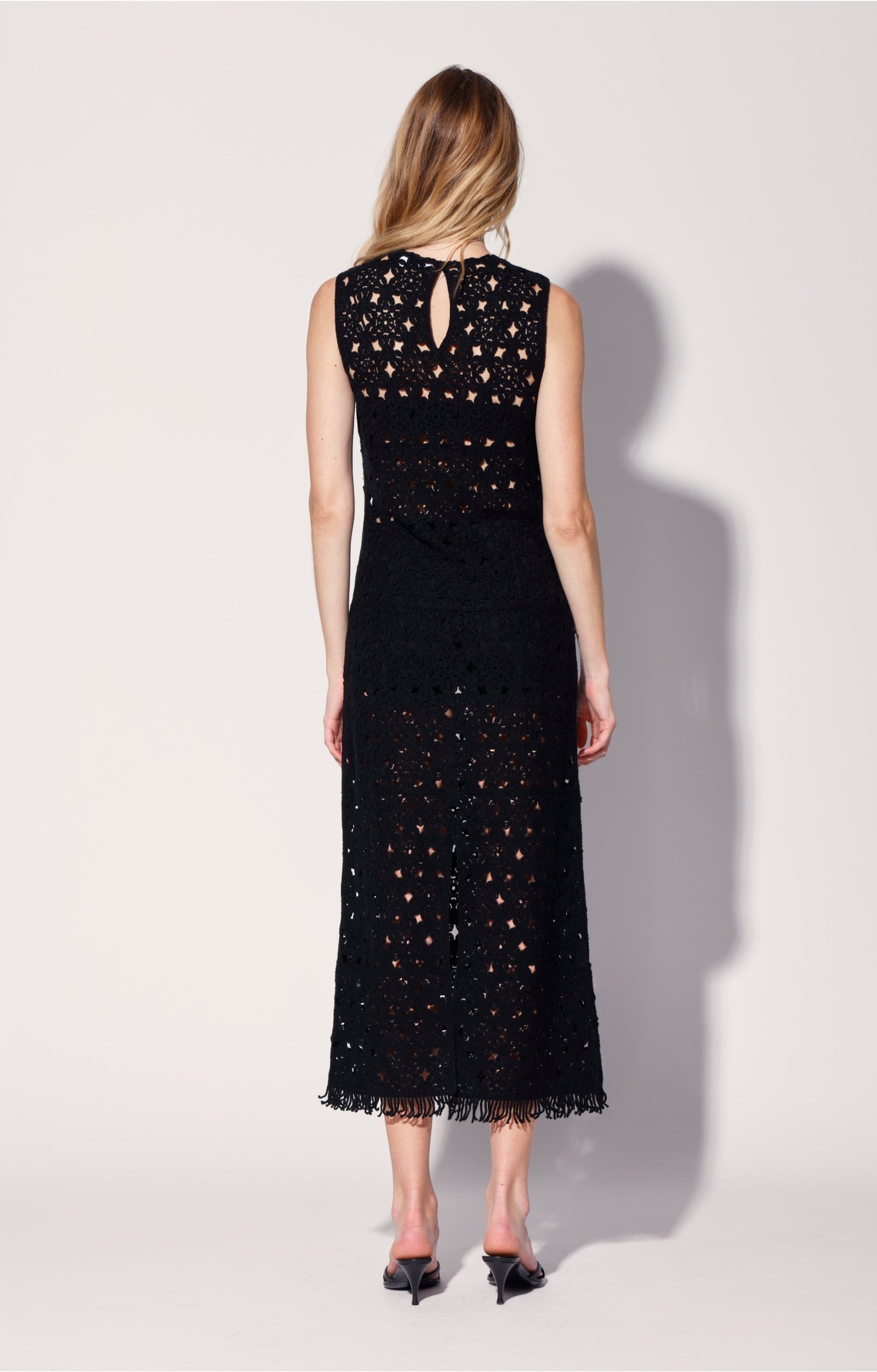 Brianna Dress, Dot Crochet Black