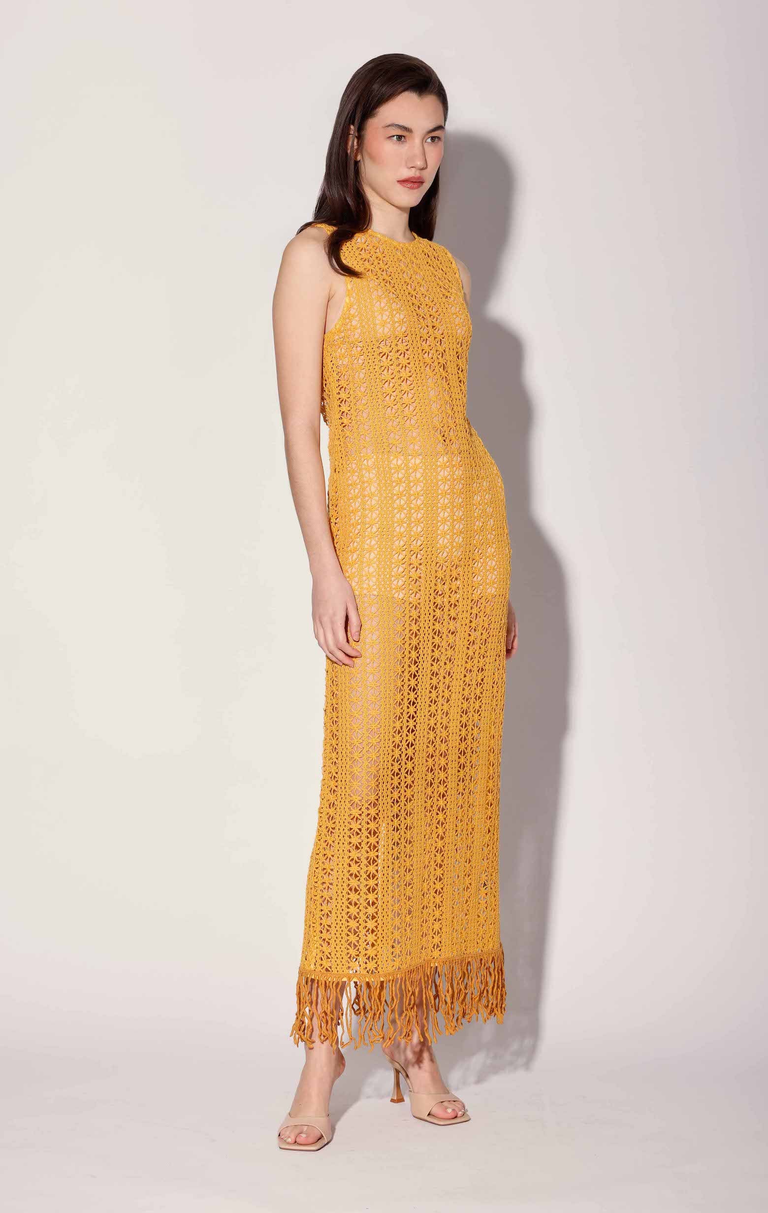 pois / crochet dress ポワ / クロシェドレス　新品 Paula Dress, Havana Crochet Marigold – Walter Baker