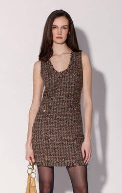 Taylor Dress, Chocolate Tweed