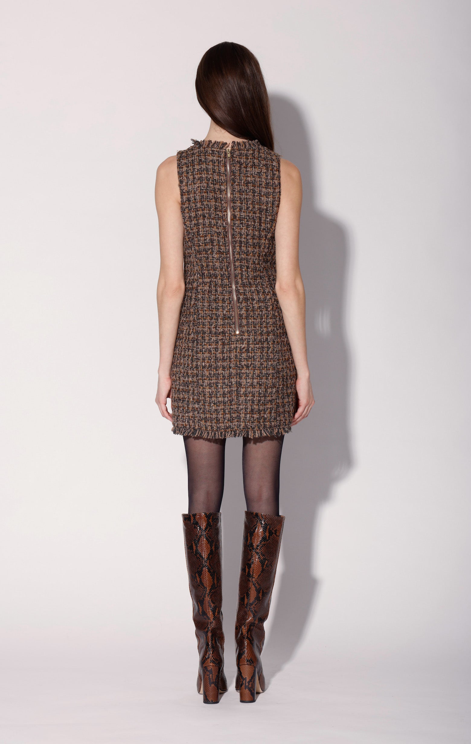 Taylor Dress, Chocolate Tweed – Walter Baker