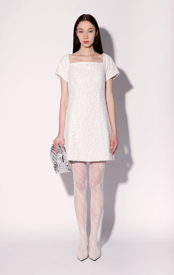 Hayden Dress, White Sparkle Tweed