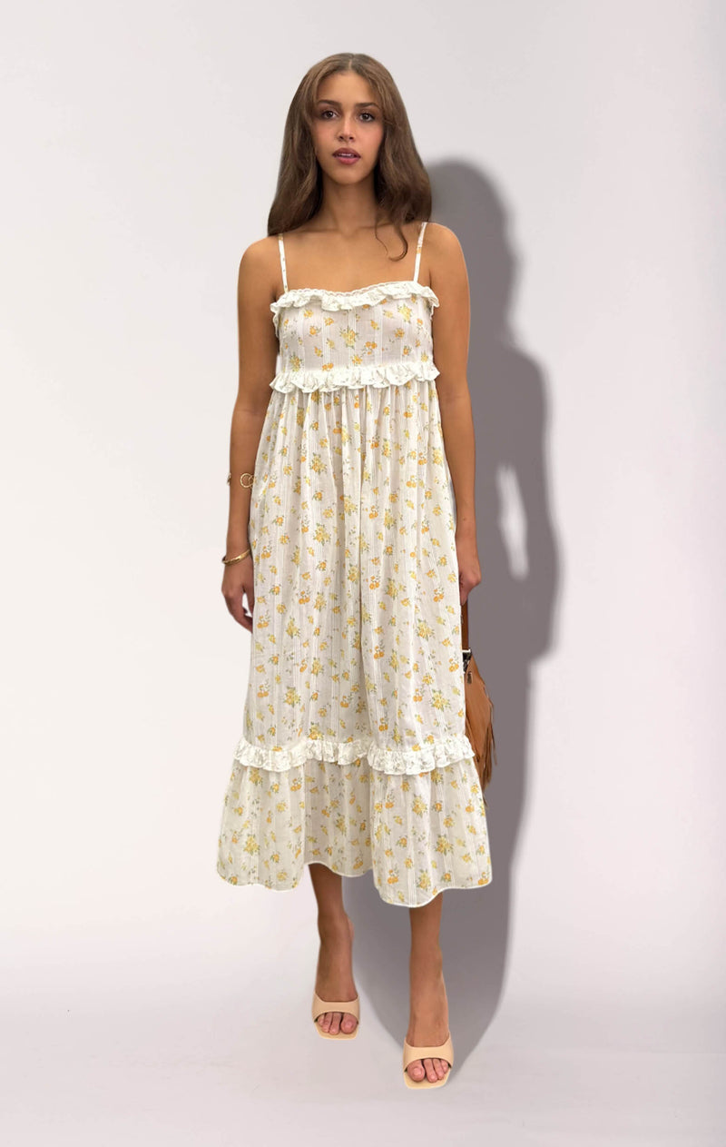 Carla Dress, Yellow Bouquet