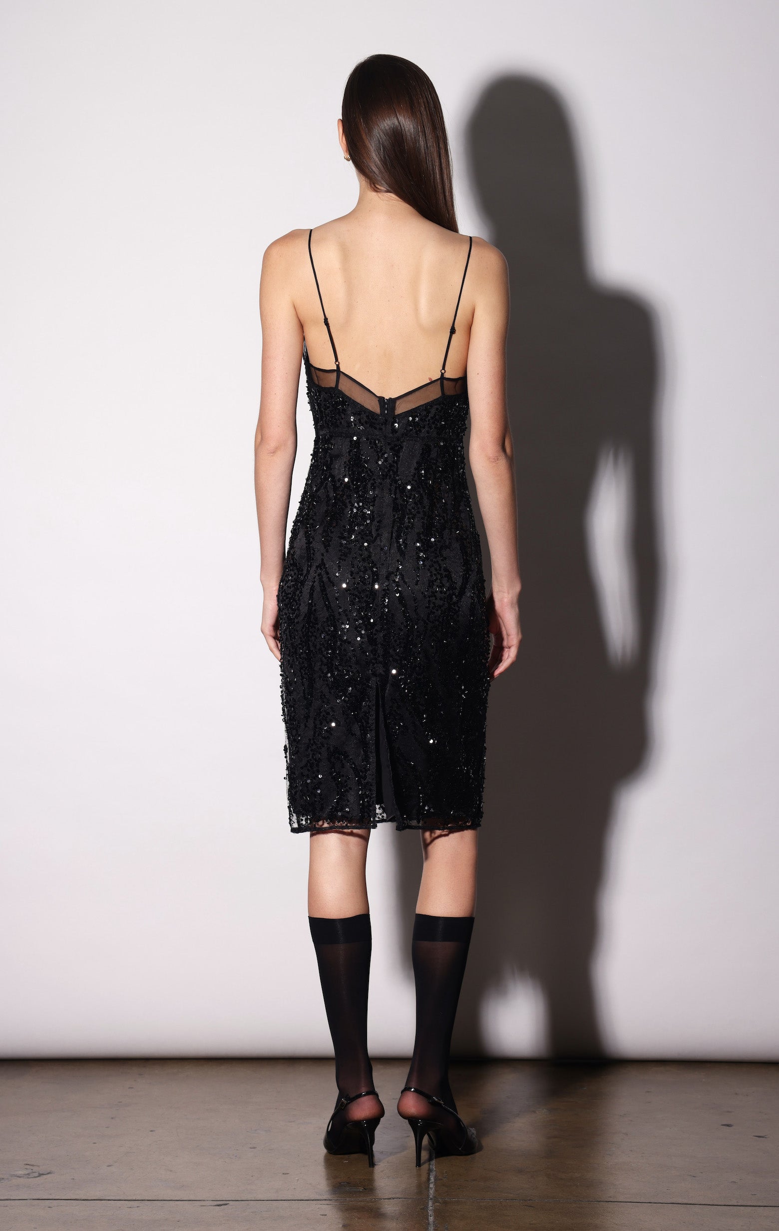 Cecille Dress, Black Tiger Sequin