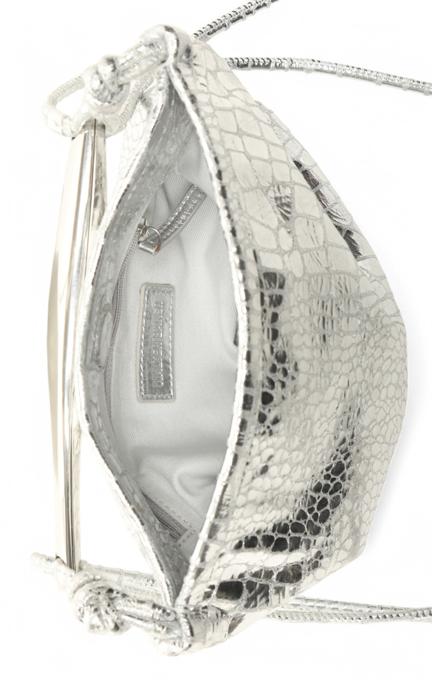 Hazel Mini Hobo, Platinum Metallic Croc