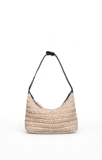 Beck Raffia Shoulder, Natural Black