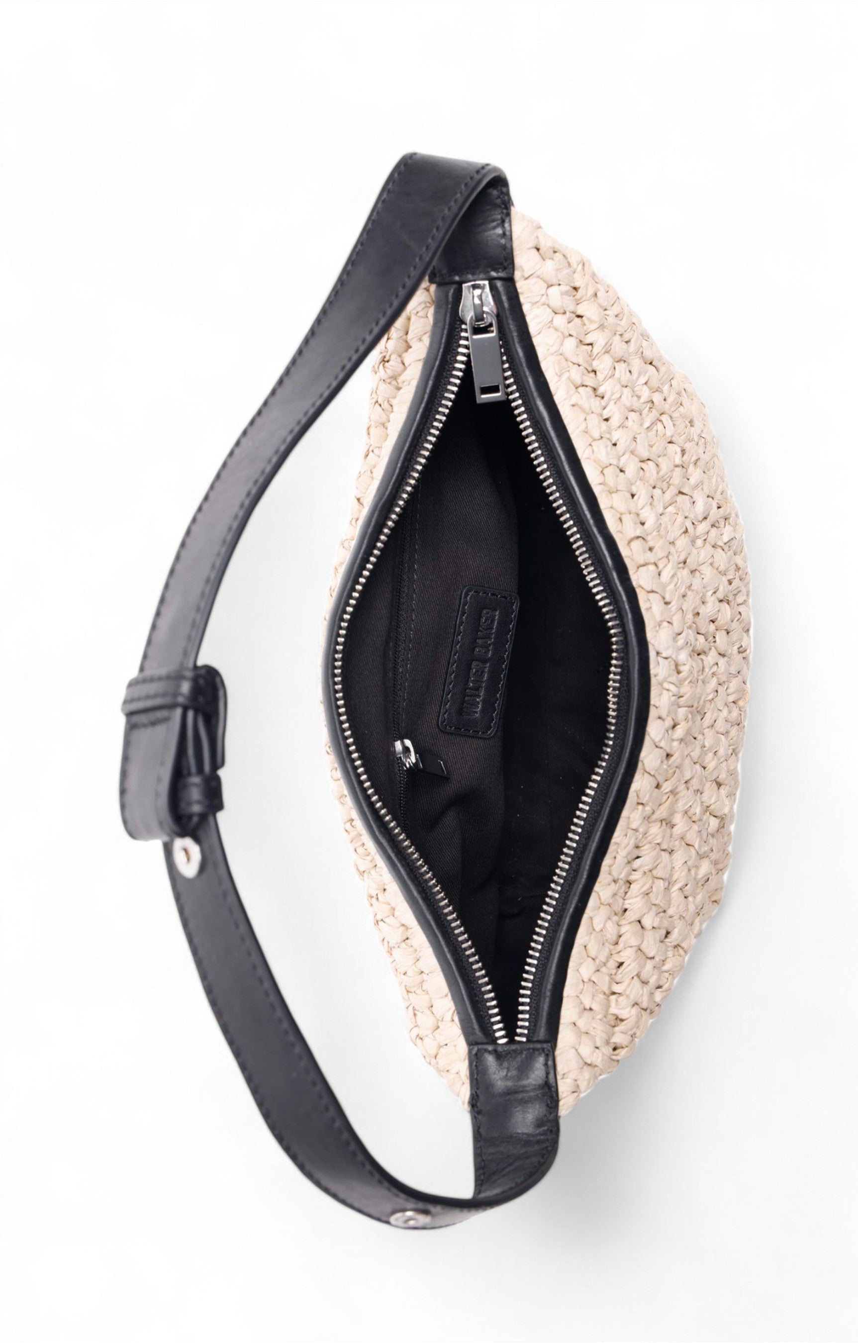 Beck Raffia Shoulder, Natural Black – Walter Baker