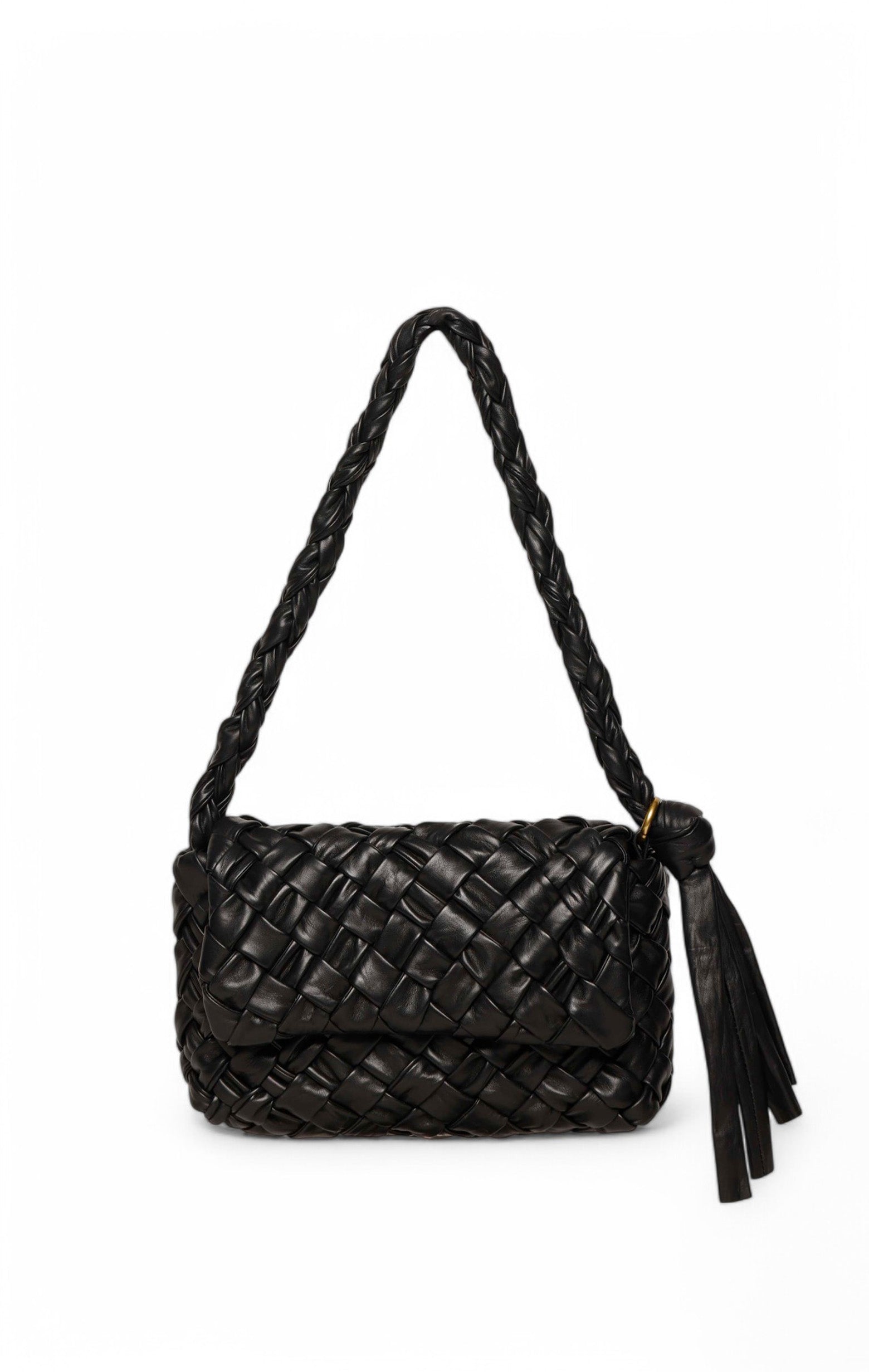 Halston Woven Flap, Black