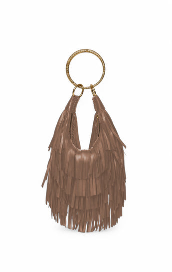 Freya Fringe Mini Hobo, Cedar