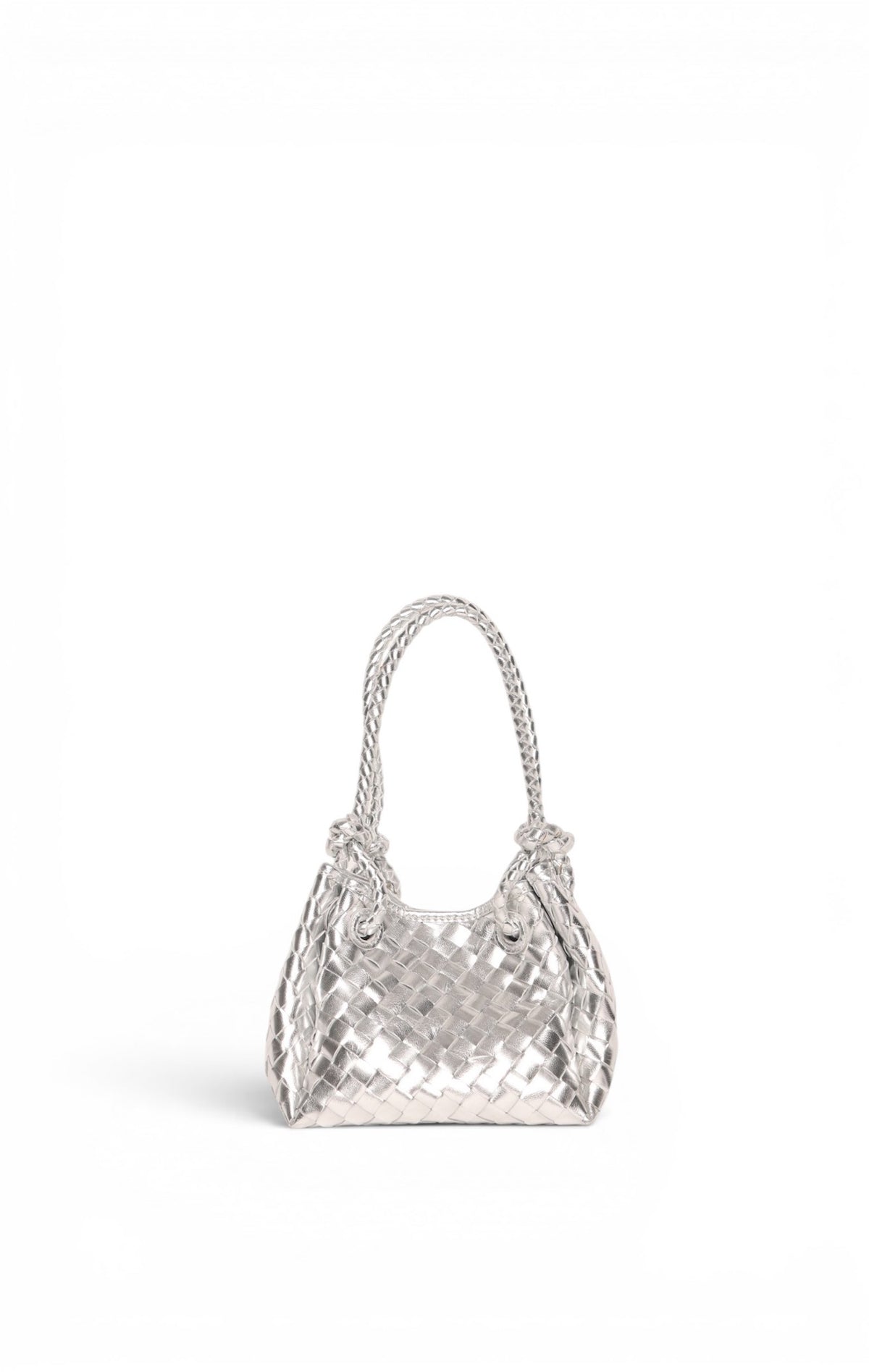 Kinsley Woven Top Handle, Silver