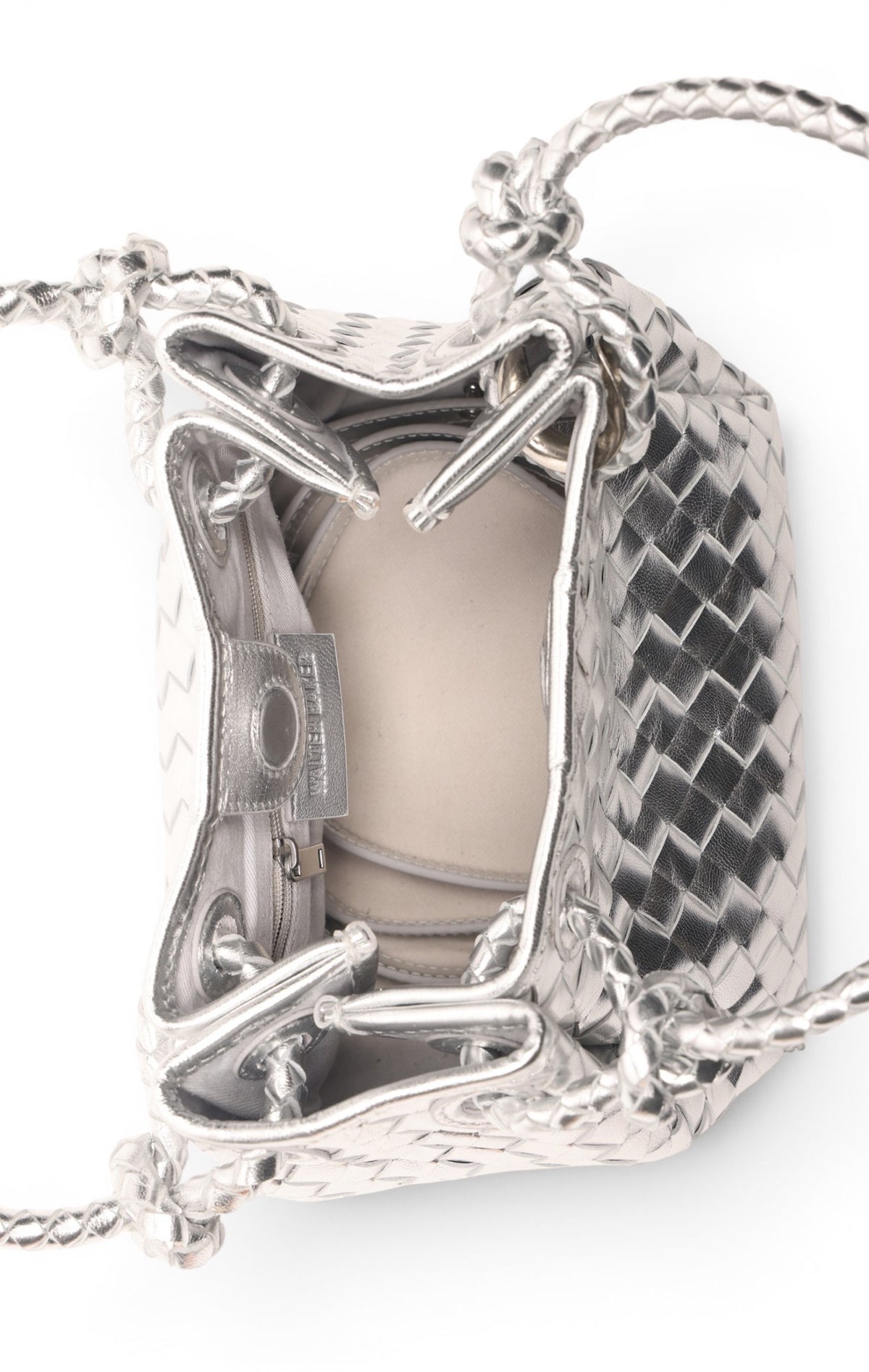 Kinsley Woven Top Handle, Silver