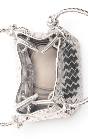 Kinsley Woven Top Handle, Silver