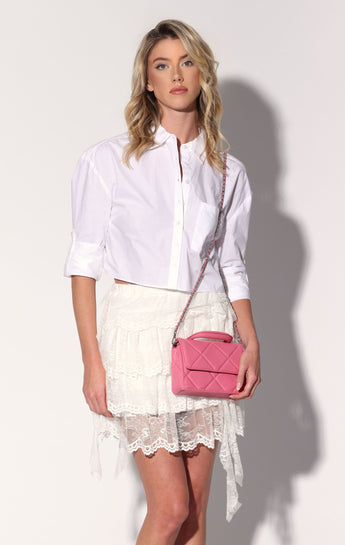 Genevieve Mini Top Handle, Pink Lotus