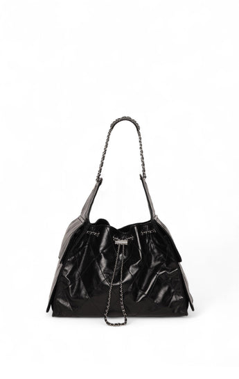Valeria Quilted Bucket, Black