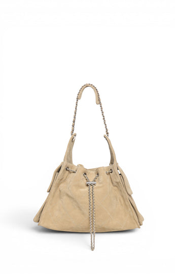 Valeria Quilted Bucket, Ginger Root Suede