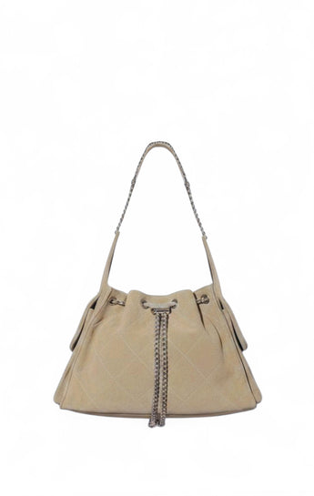Valeria Quilted Bucket, Ginger Root Suede