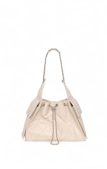 Valeria Quilted Bucket, Oyster